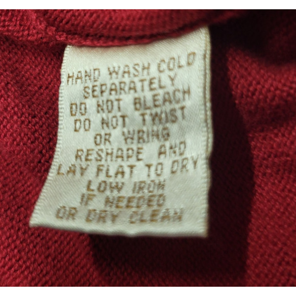 Vintage 90's Baxter & Wells Embroidered Snowflake Cardigan Sweater Womens L Red - Picture 10 of 10